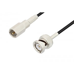 FME Plug to BNC Male Cable 12 Inch Length Using ET-RG174 Coax