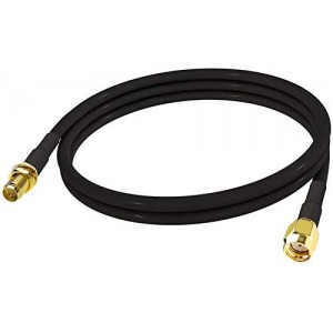 RP-SMA Extension Cable KSR195 Low Loss RP-SMA Male to RP-SMA Female Coax Cable 3.3ft/1m for WiFi Antennas, Wireless LAN Antennas