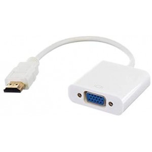 HDMI to VGA Adapter - 1080 HDMI to VGA Adapter Video Male to Female Converter for PC/Laptop, TV, Projector - White