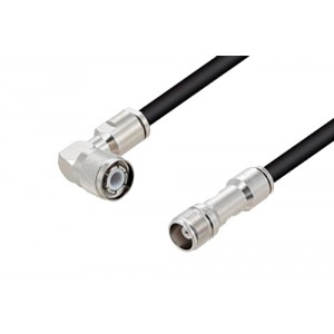 HN Male Right Angle to HN Female Cable 12 Inch Length Using ET-RG213 Coax