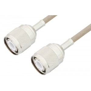 HN Male to HN Male Cable 12 Inch Length Using ET-RG141 Coax , LF Solder