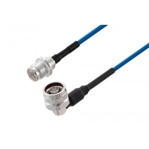 2.2-5 Female to N Male Right Angle Low PIM Cable 12 Inch Length Using ET38402 Coax Using Times Microwave Components