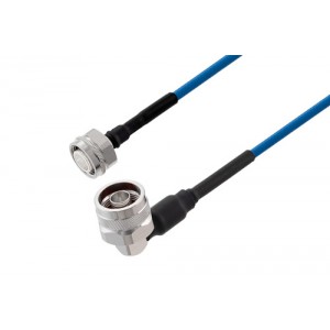 2.2-5 Male to N Male Right Angle Low PIM Cable 12 Inch Length Using ET38400 Coax Using Times Microwave Components