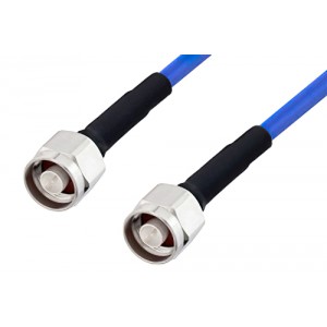 N Male to N Male LSZH Jacketed Low PIM Cable 100 cm Length Using SR401FLJ Low PIM Coax with HeatShrink, RoHS