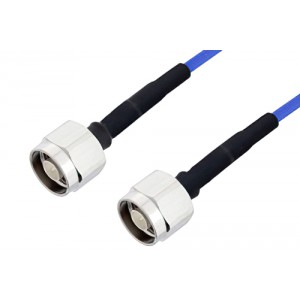 N Male to N Male LSZH Jacketed Low PIM Cable 100 cm Length Using SR402FLJ Low PIM Coax with HeatShrink