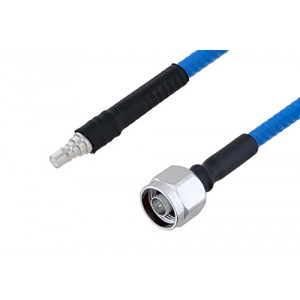 Plenum N Male to QMA Female Low PIM Cable 12 Inch Length Using ET38365 Coax , LF Solder