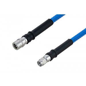 Plenum QMA Male to SMA Male Low PIM Cable 12 Inch Length Using ET38365 Coax , LF Solder