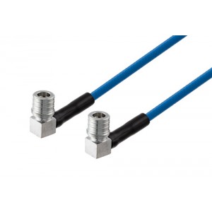 QMA Male Right Angle to QMA Male Right Angle Low PIM Cable 24 Inch Length Using ET38400 Coax Using Times Microwave Components