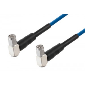 SMA Male Right Angle to SMA Male Right Angle Low PIM Cable 12 Inch Length Using ET38400 Coax Using Times Microwave Components