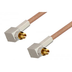 MC-Card Plug Right Angle to MC-Card Plug Right Angle Cable 12 Inch Length Using ET-RG178 Coax, RoHS