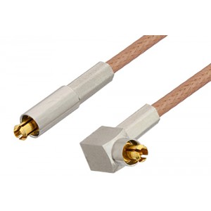 MC-Card Plug to MC-Card Plug Right Angle Cable 12 Inch Length Using ET-RG178 Coax