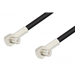 MCX Plug Right Angle to MCX Plug Right Angle Cable 12 Inch Length Using ET-RG174 Coax, RoHS