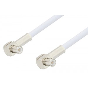 MCX Plug Right Angle to MCX Plug Right Angle Cable 12 Inch Length Using ET-RG188 Coax, RoHS