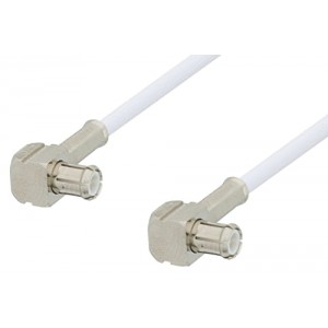 MCX Plug Right Angle to MCX Plug Right Angle Cable 12 Inch Length Using ET-RG196 Coax, RoHS