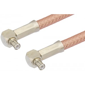 MCX Plug Right Angle to MCX Plug Right Angle Cable 12 Inch Length Using ET-RG400 Coax