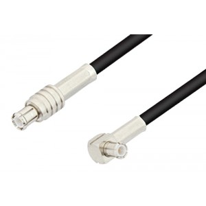 MCX Plug to MCX Plug Right Angle Cable 12 Inch Length Using ET-RG174 Coax, RoHS