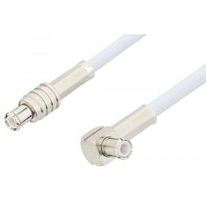 MCX Plug to MCX Plug Right Angle Cable 12 Inch Length Using ET-RG188 Coax, RoHS