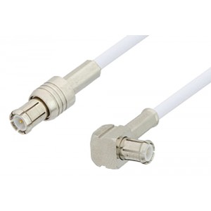 MCX Plug to MCX Plug Right Angle Cable 12 Inch Length Using ET-RG196 Coax, RoHS