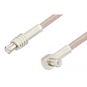 MCX Plug to MCX Plug Right Angle Cable 12 Inch Length Using ET-RG316 Coax, RoHS