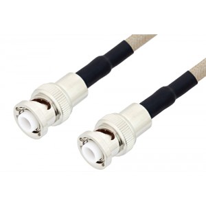 MHV Male to MHV Male Cable 12 Inch Length Using ET-RG141 Coax , LF Solder