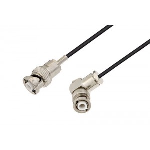 MHV Male to MHV Male Right Angle Cable Using ET-RG174 Coax , LF Solder In 12 Inch Length