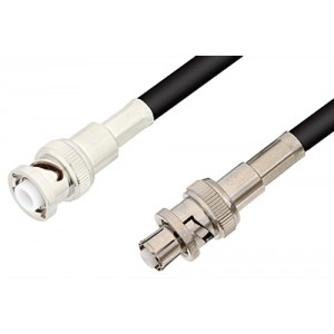 MHV Male to SHV Plug Cable 12 Inch Length Using 93 Ohm ET-RG62 Coax