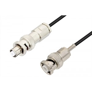 MHV Male to SHV Plug Cable 12 Inch Length Using ET-RG174 Coax, RoHS