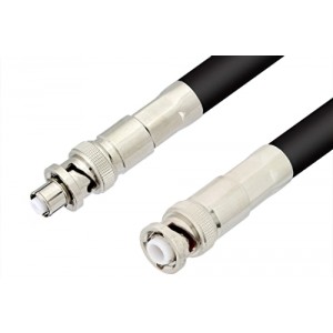 MHV Male to SHV Plug Cable 12 Inch Length Using ET-RG214 Coax, RoHS