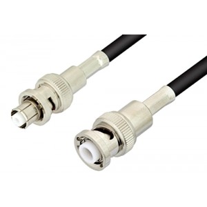 MHV Male to SHV Plug Cable 12 Inch Length Using ET-RG223 Coax