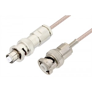 MHV Male to SHV Plug Cable 12 Inch Length Using ET-RG316 Coax, RoHS