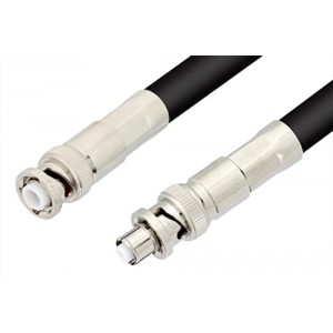 MHV Male to SHV Plug Cable 12 Inch Length Using ET-RG8 Coax