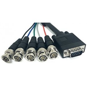 , Inc. 6 feet SVGA/VGA High Resolution Cable HD15M to (5) BNC Connectors (M05-1075)