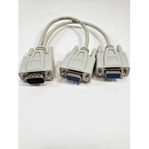 M05-1116 (1) HD15 Male To (2) HD15 Females VGA Monitor Splitter Cable (6-Inch)