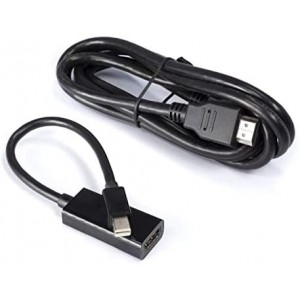 Mini DisplayPort to HDMI Adapter - MiniDP to HDMI - Thunderbolt/MiniDP to HDMI Cable Adapter - Black - with HDMI