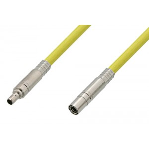 75 Ohm Mini SMB Plug to 75 Ohm Mini SMB Jack Cable 12 Inch Length Using 75 Ohm ET38344 Yellow Coax