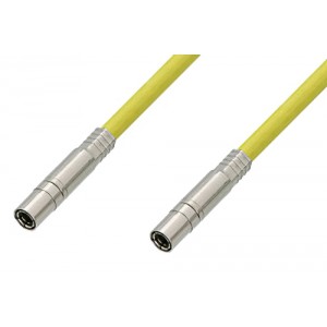 75 Ohm Mini SMB Plug to 75 Ohm Mini SMB Plug Cable 12 Inch Length Using 75 Ohm ET38344 Yellow Coax