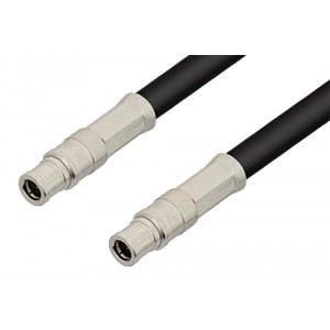 75 Ohm Mini SMB Plug to 75 Ohm Mini SMB Plug Cable 12 Inch Length Using 75 Ohm ET-RG59 Coax, RoHS