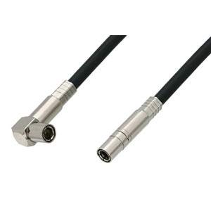 75 Ohm Mini SMB Plug to 75 Ohm Mini SMB Plug Right Angle Cable 12 Inch Length Using 75 Ohm ET38349 Black Coax