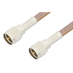 Mini UHF Male to Mini UHF Male Cable 12 Inch Length Using ET-RG400 Coax, RoHS