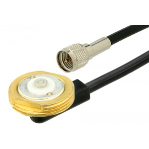 Mini UHF Male to NMO Mount Connector Cable 60 Inch Length Using ET-RG58 Coax