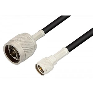 N Male to Mini UHF Male Cable 12 Inch Length Using ET-RG223 Coax, RoHS