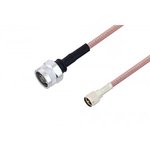 N Male to Mini UHF Male Cable 12 Inch Length Using ET-RG303 Coax