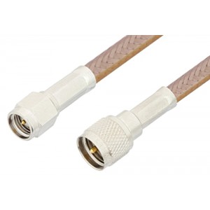 SMA Male to Mini UHF Male Cable 12 Inch Length Using ET-RG400 Coax, RoHS