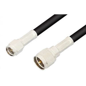 SMA Male to Mini UHF Male Cable 12 Inch Length Using ET-RG58 Coax, RoHS