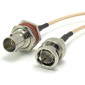 1PCS SDI 75ohm BNC Male to BNC Female Connector with Bulkhead and O-Ring, ET-RG179 Coax Cable (30cm)