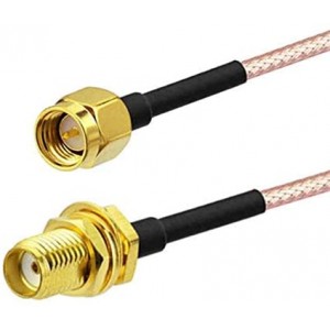 2PCS SMA Female Bulkhead Connector to SMA Male Straight Connector with ET-RG316 Coax Cable 20cm