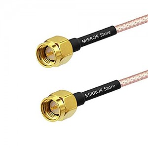 2PCS SMA Male to Male,RP SMA Connector Coax Cable with ET-RG316 Cable (SMA Male to Male, 50cm)