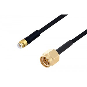 Snap-On MMBX Plug to SMA Male Cable 12 Inch Length Using ET38323 Coax with HeatShrink