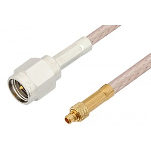 SMA Male to MMCX Plug Cable 12 Inch Length Using ET-RG316 Coax, RoHS