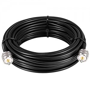 CB Cable UHF PL259 Cable 35ft, Low Loss ET-RG58 UHF Male to Male Coaxial Coax Cable for HAM Radio, VHF Radio, SWR Meter, Antenna Analyzer